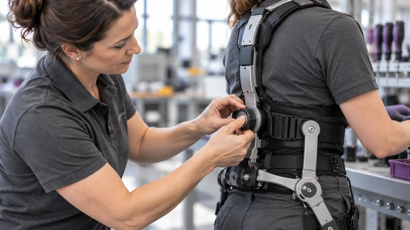Niveau d'assistance d'un exosquelette : le réglage (NovaFree) Réglage du niveau d'assistance d'un exosquelette sur la personne